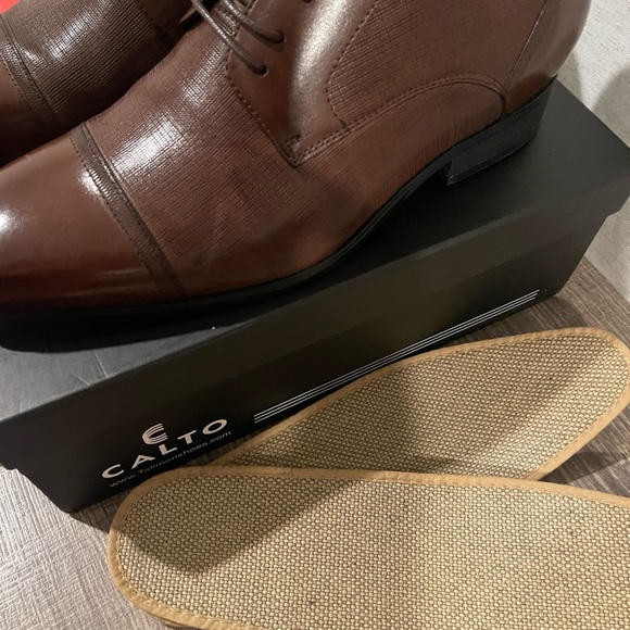 CALTO Men's Invisible Height Increasing Elevator Shoes - Premium Leather - Picture 10 of 14